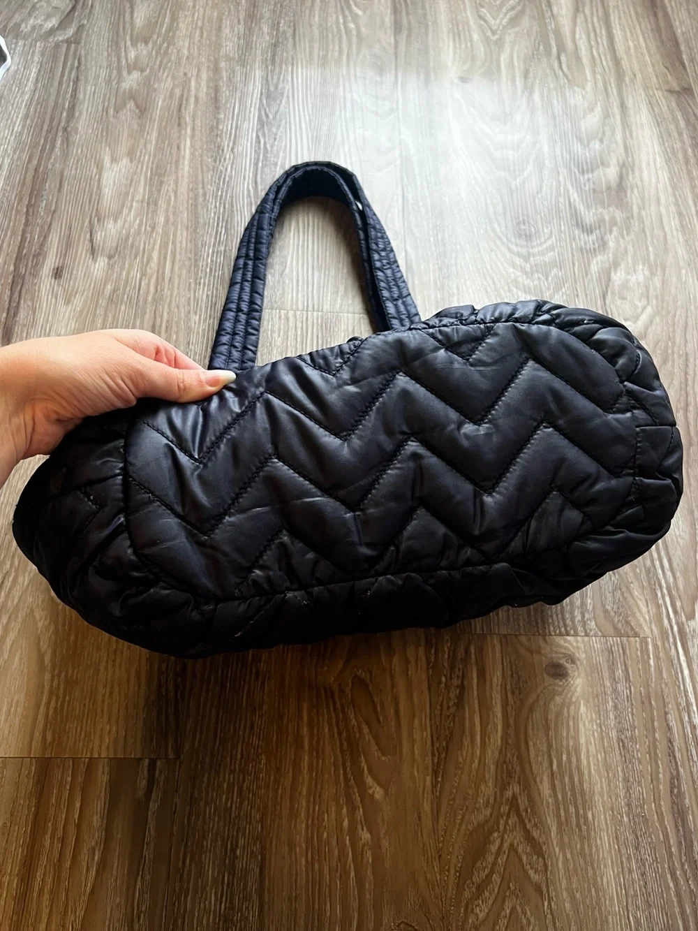 Navy and Ink Blue Reversible Vera Bradley Quilted Tote Bag